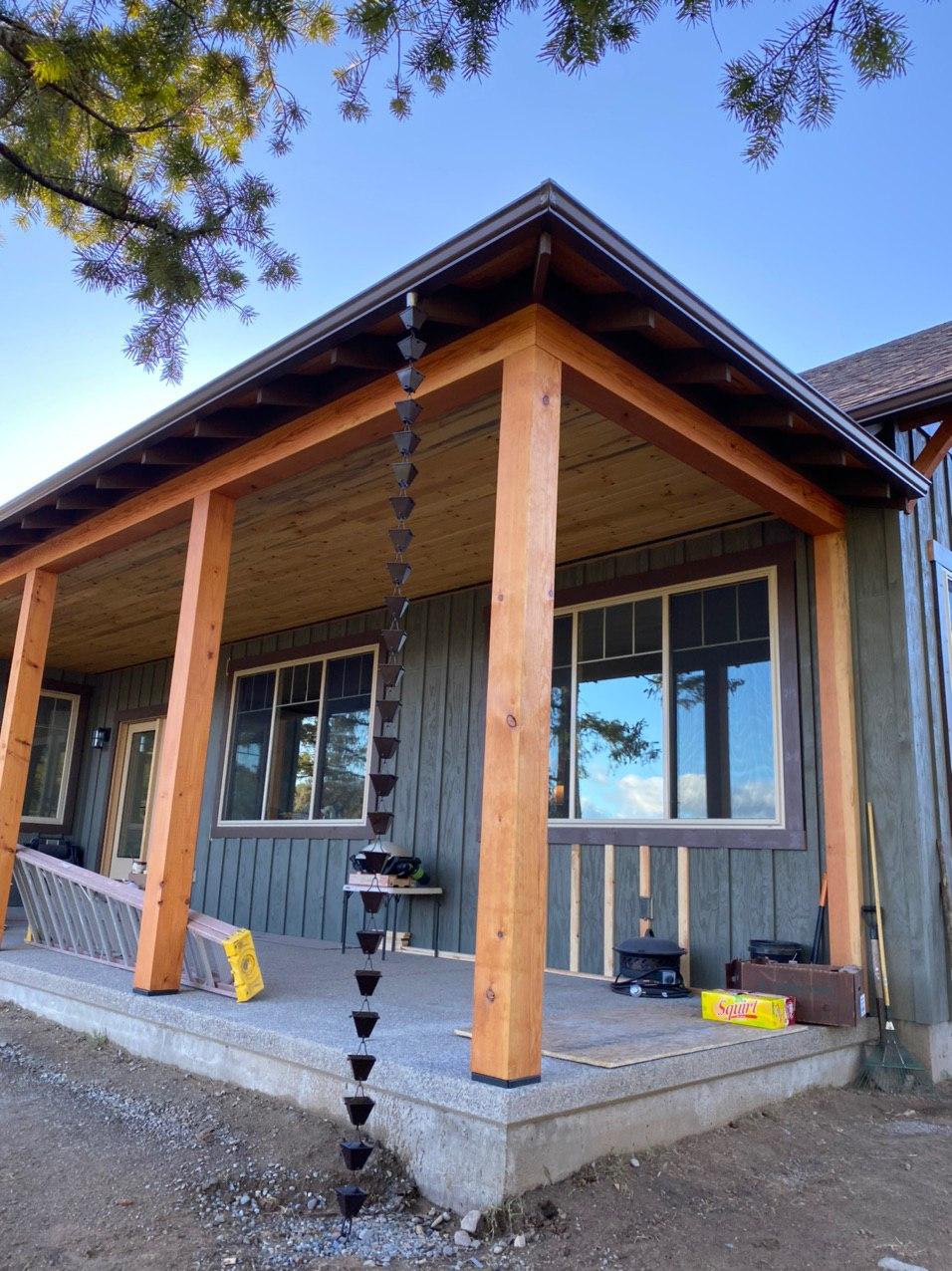 Rain chain in winter setting