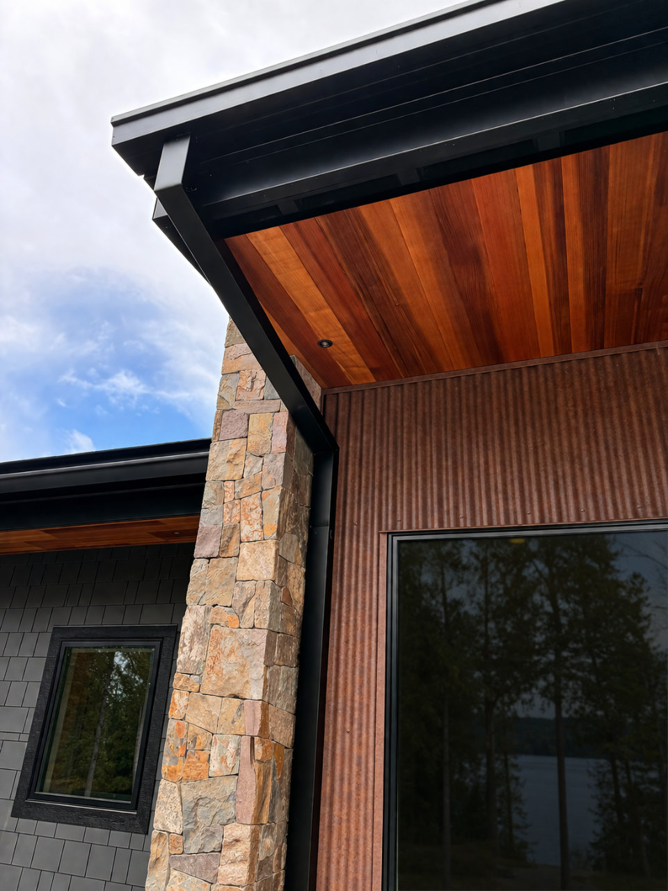 North Idaho home with new seamless K-style gutters installed